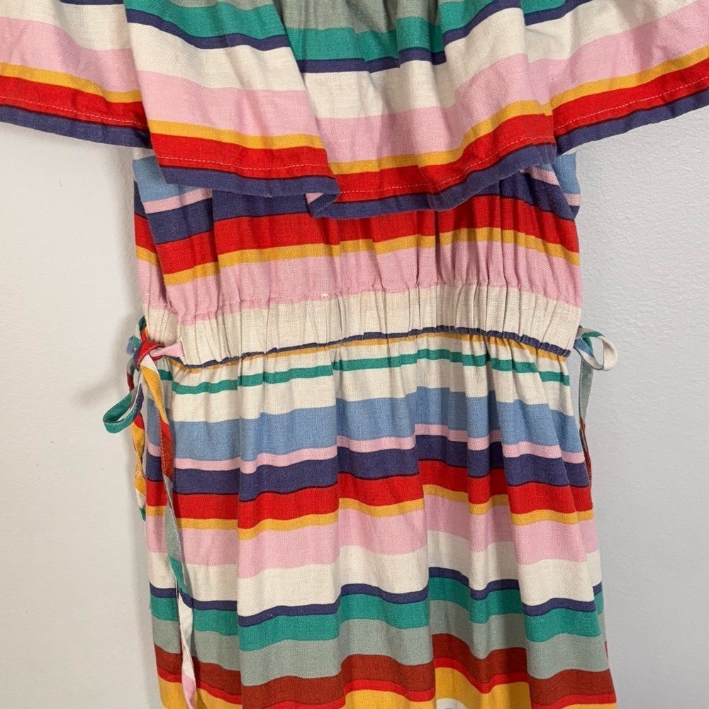 4Our Dreamers Anthropologie Women’s Multicolor Off the Shoulder Striped Dress XS - Picture 5 of 16